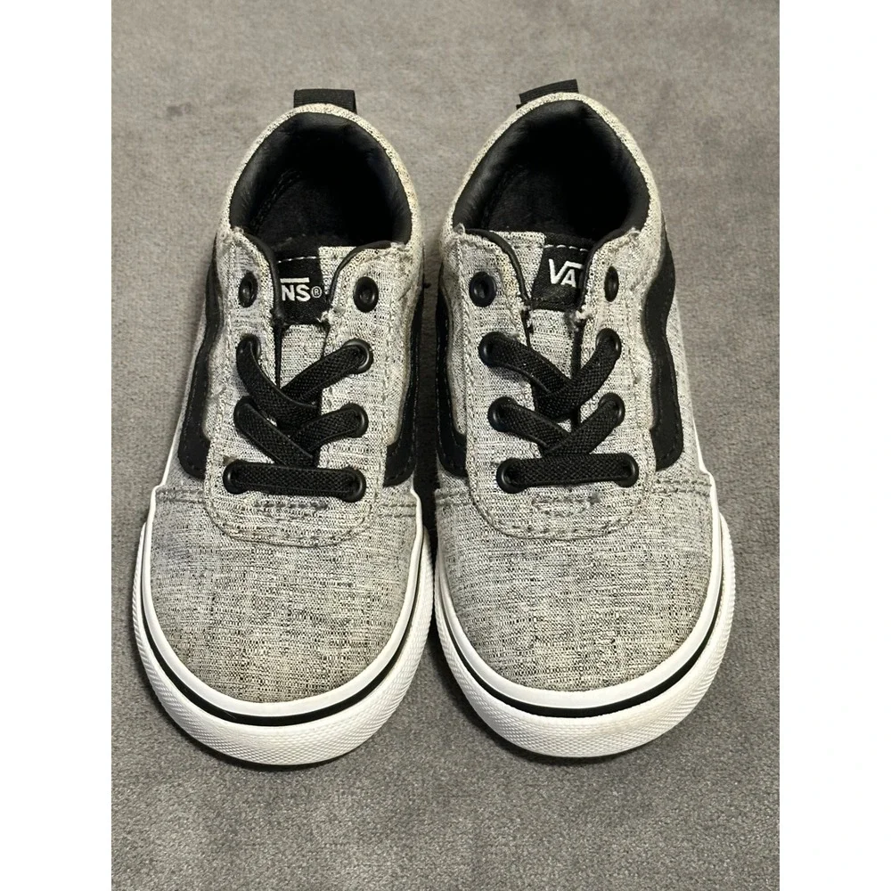 Vans Ward Low Top Toddler Sneakers Grey Heather Black Size 6.0 Toddler